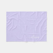 Lavendel Lila Monogram Name Modern Fleecedecke (Vorderseite (Horizontal))