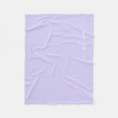 Lavendel Lila Monogram Name Modern Fleecedecke (Vorderseite)