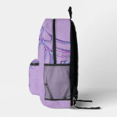 Lavendel Lila Monogramm Drucksäge Nähtasche Bedruckter Rucksack (Rechts)