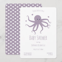 Lavendel Lila Octopus Hearts Cartoon Kinderdusche