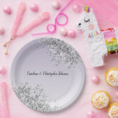 Lavendel Lila Ombre Silver Glitzer Sparkasse Pappteller (Party)