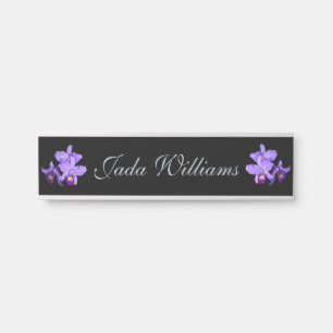 Lavendel-lila Orchideen-hängende Türschild