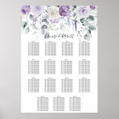 Lavendel Lila Peonies Weiße Rosen Seekarte Poster (Vorne)
