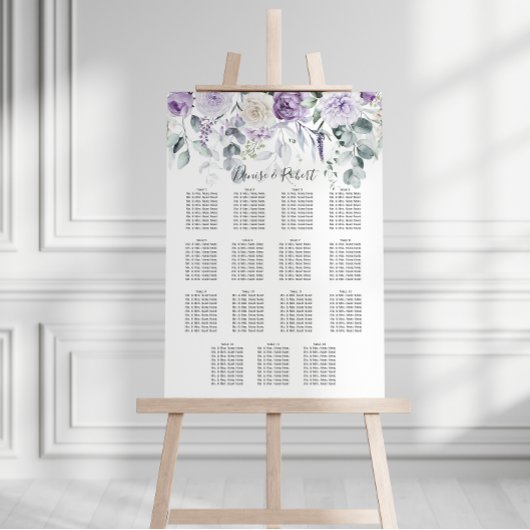 Lavendel Lila Peonies Weiße Rosen Seekarte Poster