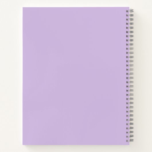 Lavendel Lila Personalisiertes Sketchbook mit Name Notizblock (Rückseite)
