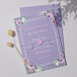 Lavendel-Lila-Pfingstrosen-Hochzeitseinladung Einladung