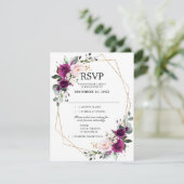 Lavendel Lila Plum Blush Pink Bläschen Gegeometris RSVP Karte (Stehend Vorderseite)
