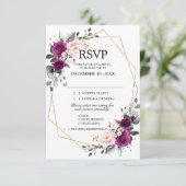 Lavendel Lila Plum Blush Pink Bläschen Gegeometris RSVP Karte (Stehend Vorderseite)