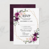 Lavendel Lila Plum Blush Pink Bläschen Gegeometris RSVP Karte (Vorne/Hinten)