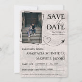 Lavendel Lila polnischer Pass Save the Date (Rückseite)