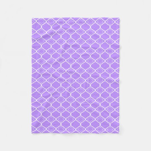 Lavendel lila Quatrefoil geometrisches Muster Fleecedecke (Vorderseite)