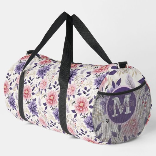 Lavendel Lila rosa Blütenblume Groß Duffle Bag (Rechte Ecke)