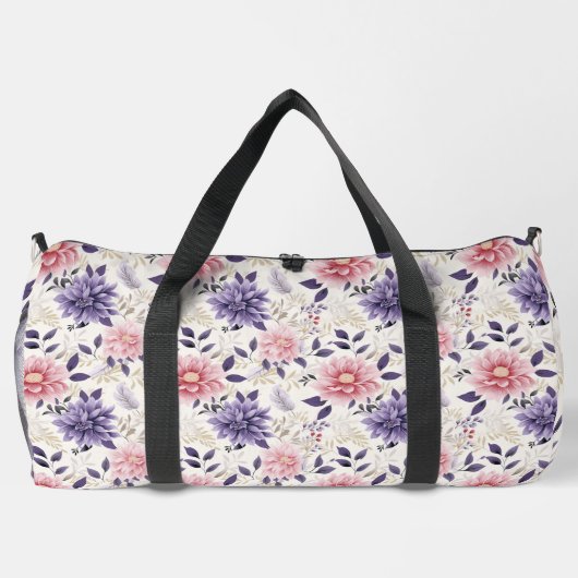 Lavendel Lila rosa Blütenblume Groß Duffle Bag (Rückseite)