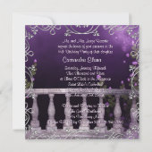 Lavendel Lila Rose Kronier Quinceanera Einladung (Rückseite)