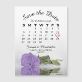 Lavendel Lila Rose Save the Date Kalender Magnet (Vorderseite)