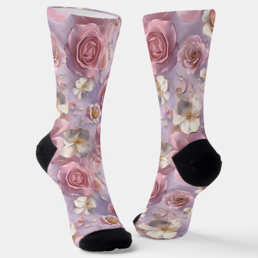 Lavendel, Lila Rose Socken (Gewinkelt)