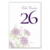Lavendel Lila Rosen Hochzeit Tischnummer (Rückseite)
