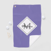 Lavendel Lila Script Personalisiert Monogram Golfhandtuch (Insitu)