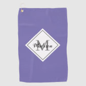 Lavendel Lila Script Personalisiert Monogram Golfhandtuch (Vorderseite)