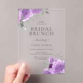 Lavendel Lila & Silver Brautparty Brunch Acryleinladungen (Insitu (Handheld))