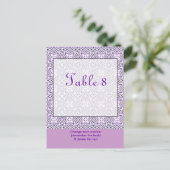Lavendel Lila Tischnummer Postkarte (Stehend Vorderseite)