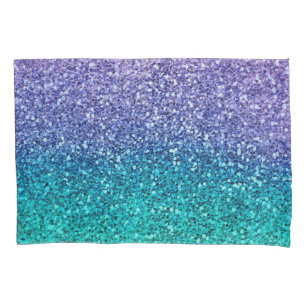 Lavendel Lila & Türkis Aquagrün Funkelnder Glitter Kissenbezug