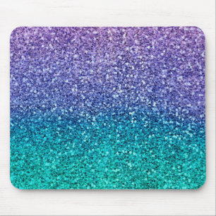 Lavendel Lila & Türkis Aquagrün Funkelnder Glitter Mousepad