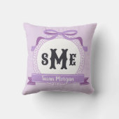 Lavendel-Lila-umgekehrte Griechisch-Tastenkombinat Kissen (Rückseite)