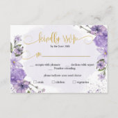Lavendel Lila und Gold Lilac RSVP Card Begleitkarte (Vorderseite)