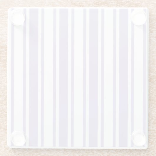 Lavendel lila und weiße Süßigkeiten Streifen Glasuntersetzer (Rückseite)