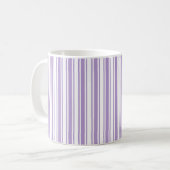 Lavendel lila und weiße Süßigkeiten Streifen Kaffeetasse (Vorderseite Links)