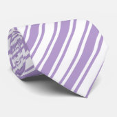 Lavendel lila und weiße Süßigkeiten Streifen Krawatte (Gerollt)