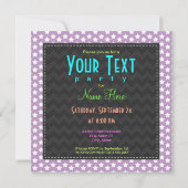 Lavendel Lila- und Weißstars Einladung (Rückseite)