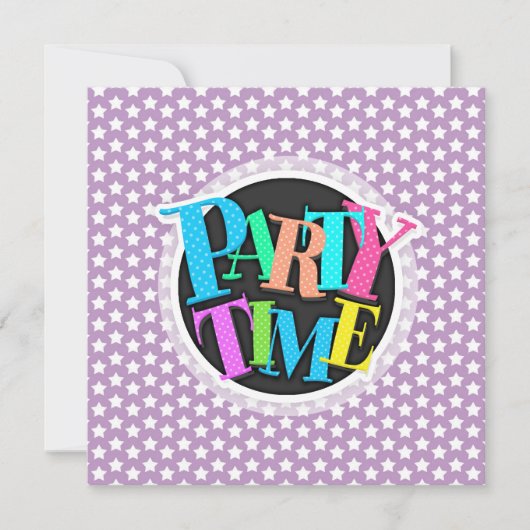 Lavendel Lila- und Weißstars Einladung (Vorderseite)