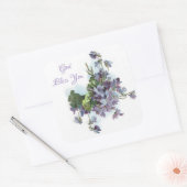 Lavendel Lila Violet Blume Blumenpastel Quadratischer Aufkleber (Umschlag)