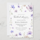 Lavendel Lila Violett Blumenfrühling Brautparty Einladung (Vorderseite)