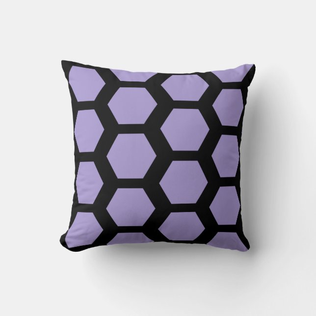 Lavendel lila Wabenkraut hexagon geometrisch Kissen (Vorderseite)