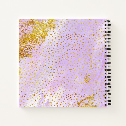 Lavendel lila Wasserfarbe, Konfetti-Monogramm Notizblock (Rückseite)