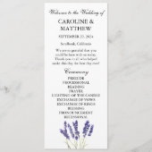 Lavendel Lila Wasserfarbe Rustikale Hochzeit Programm (Vorderseite)