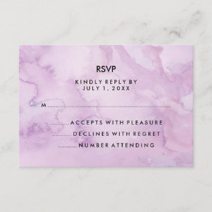 Lavendel Lila Watercolor Look Bat Mitzvah UAWG RSVP Karte