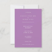 Lavendel Lila & weiß Minimalistisch modern Save The Date (Vorderseite)