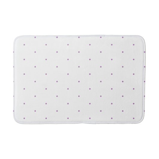 Lavendel lila, weißes Polka-Dottern-Muster Badematte (Vorderseite)