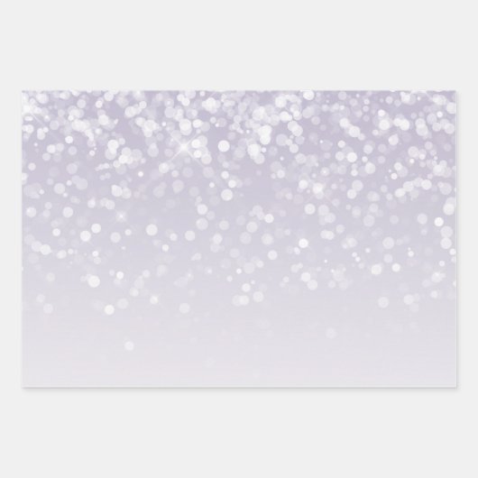 Lavendel Lila White Bokeh Confetti Geschenkpapier Set (Vorderseite 3)