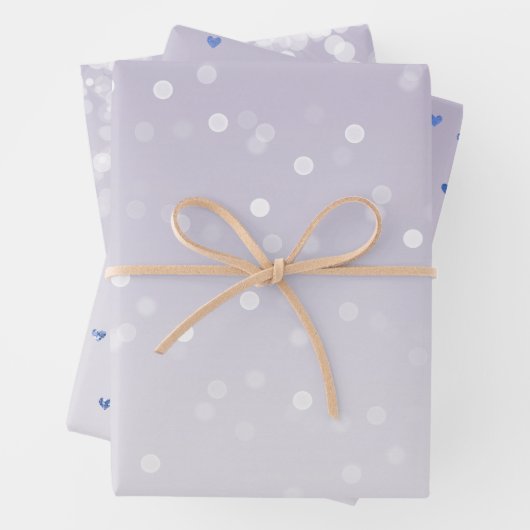 Lavendel Lila White Bokeh Confetti Geschenkpapier Set (Beispiel)