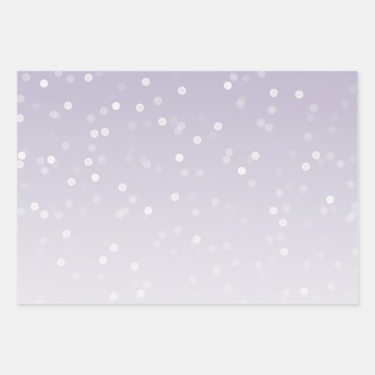 Lavendel Lila White Bokeh Confetti Geschenkpapier Set (Vorderseite)