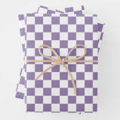 Lavendel Lila White Checkered Geschenkpapier Set (Beispiel)