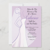 Lavendel Lila White Dress Brautparty Einladung (Vorderseite)