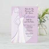 Lavendel Lila White Dress Brautparty Einladung (Stehend Vorderseite)