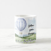 Lavendel Lila White Hot Air Ballon Kaffeetasse (Mittel)