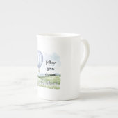 Lavendel Lila White Hot Air Ballon Porzellantasse (Vorderseite Rechts)